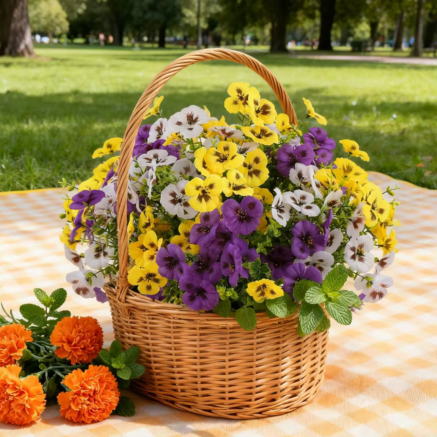 Fleurs artificielles Soie Pansy Jardin En Plein Air Mariage Bouquet De Mariée Maison Vase Décor Valentine Couronne Bricolage Cadeaux Accessoire