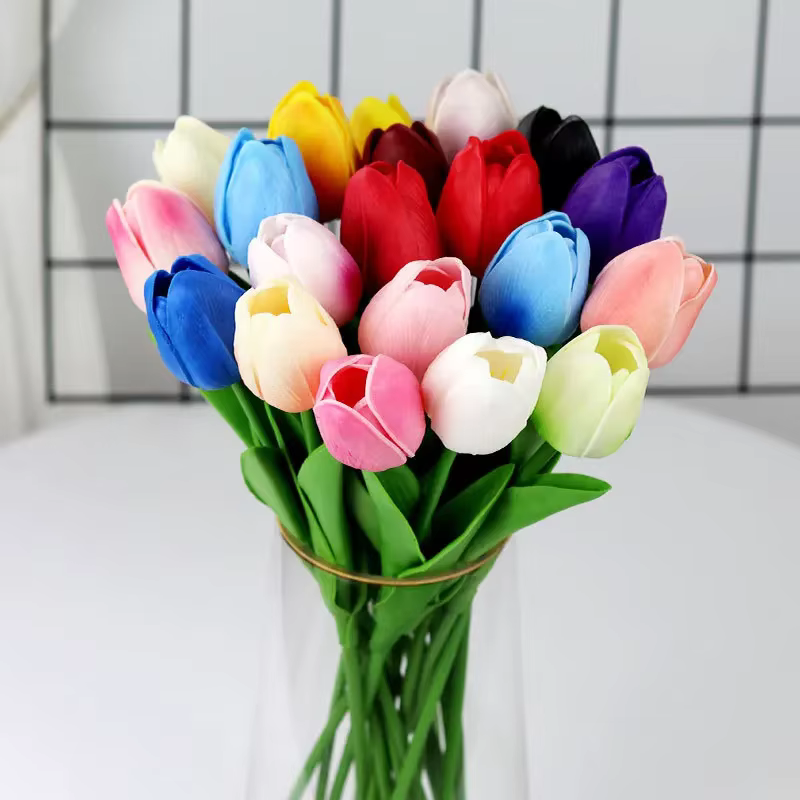 1 pièce tulipe fleurs artificielles vraies