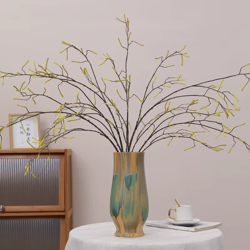 Aloès vert 123cm artificiel en plastique longue branche haricot fruits plante verte décoration de jardin florale Simulation plantes de saule de neige