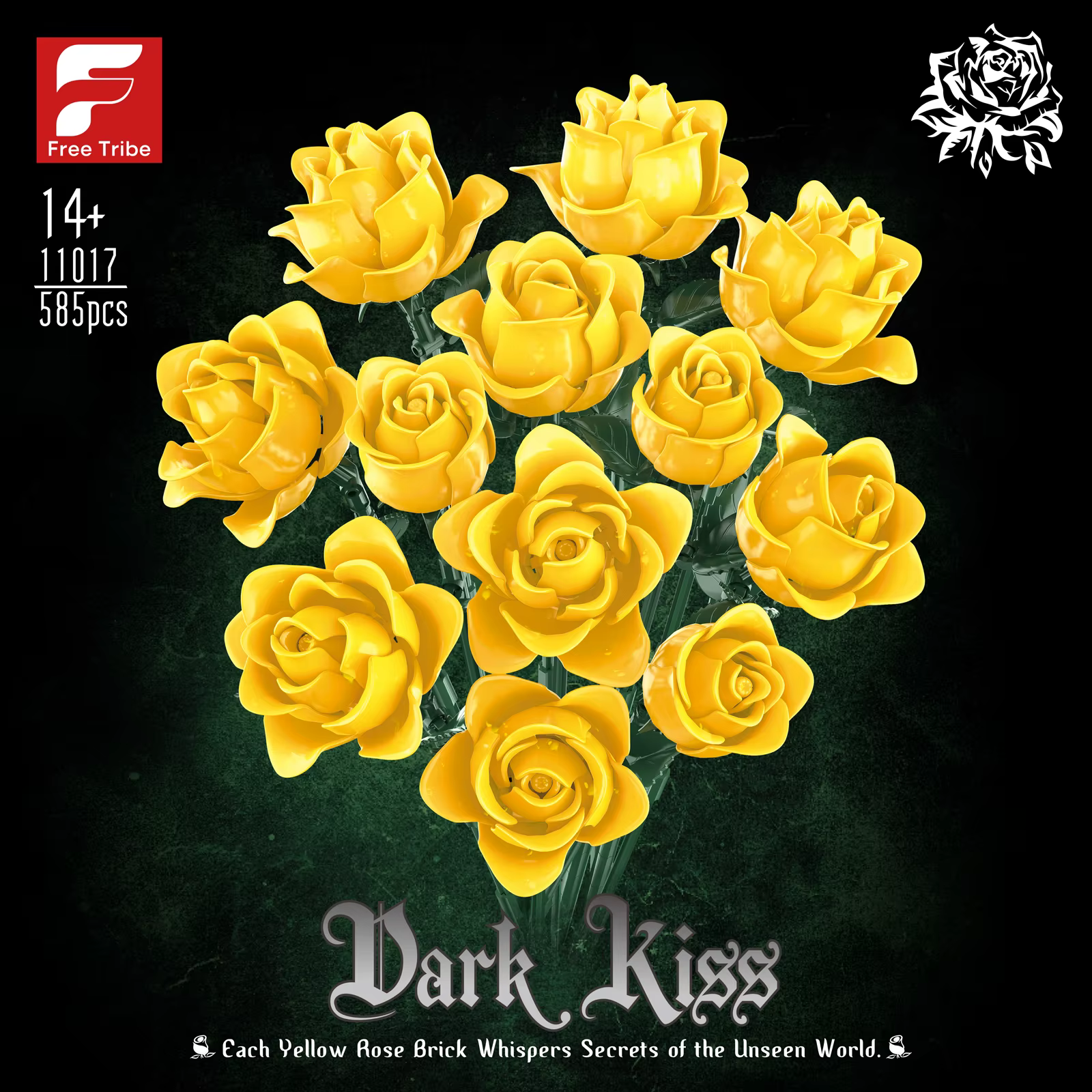 Blocs de construction de roses bleues/jaunes/roses/noires