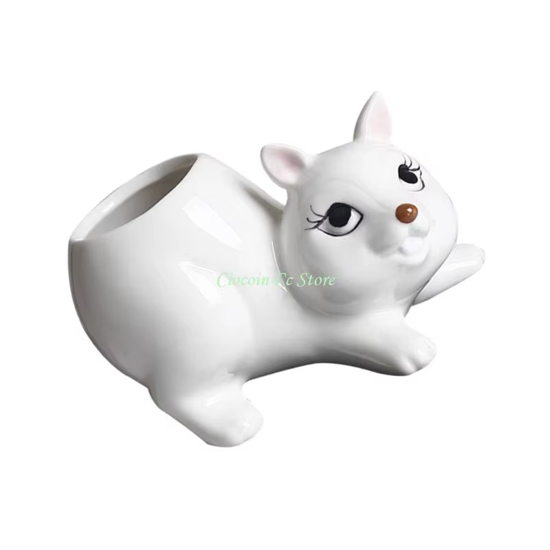 X90F Ceramic Plant Plante Pot Planter Squirrel Forme