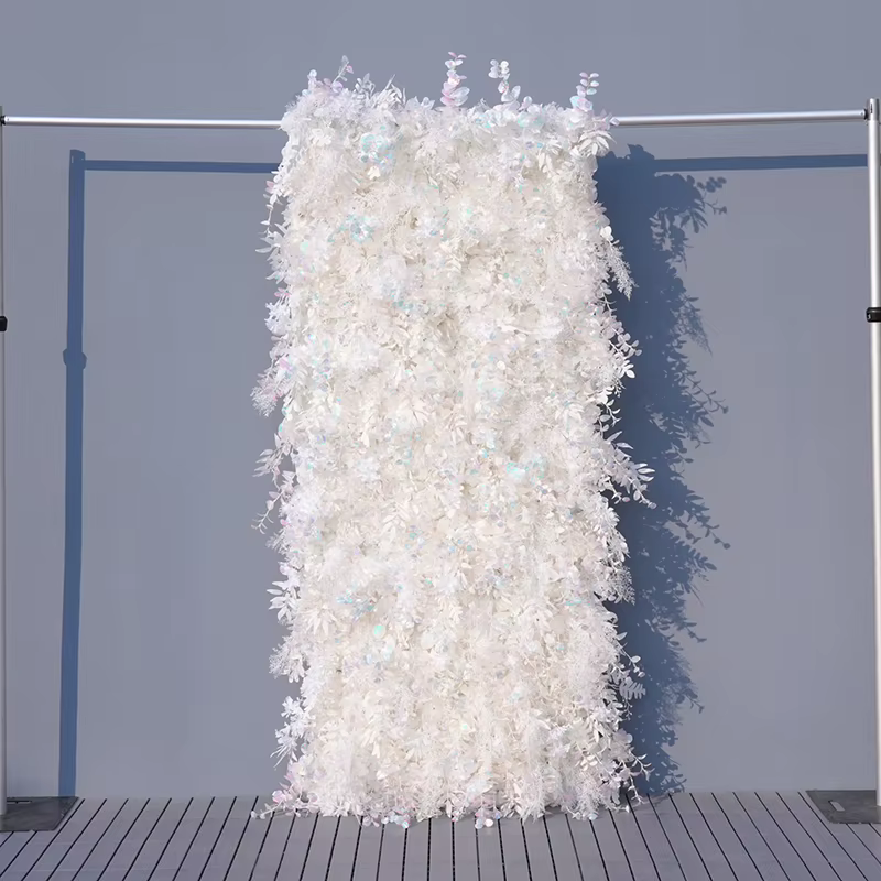 A8894 pur blanc fleur de cerisier Eucalyptus brume herbe retrousser tissu