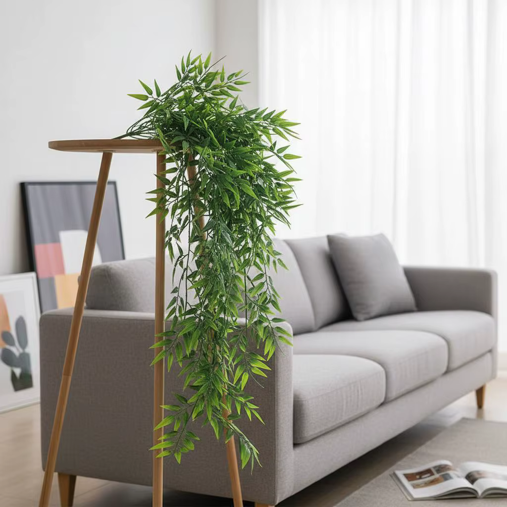 Guirlande de feuilles de bambou artificielles