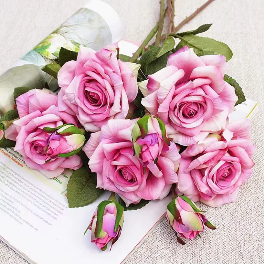 Fleurs artificielles grandes roses