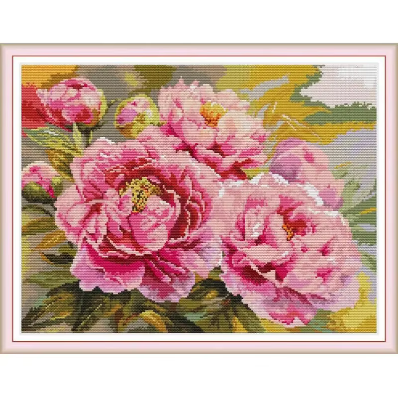 Joy Sunday ensembles pour broderie point de croix fleurs plante bricolage Kits de couture motifs