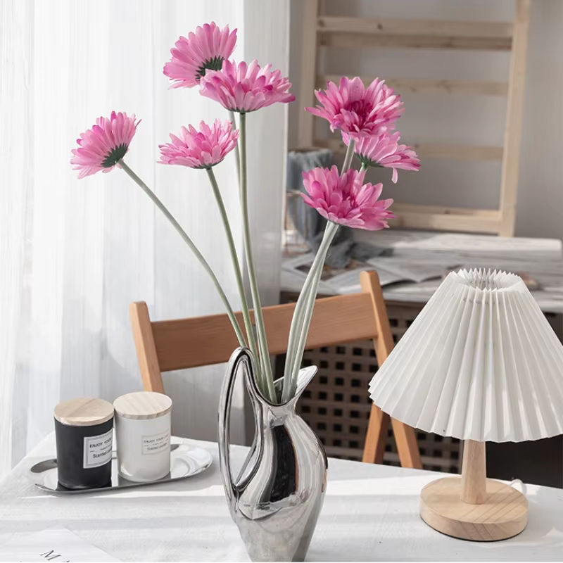 Fleurs artificielles Gerberas jaunes en tissu