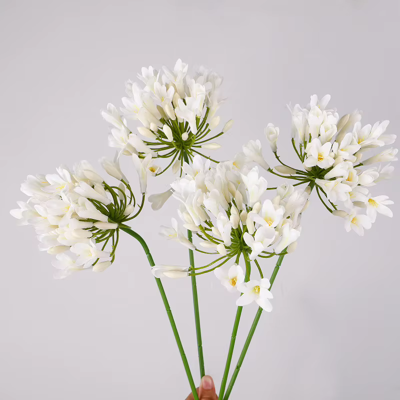 6 pièces de fleurs artificielles d'agapanthus violettes de haute qualité
