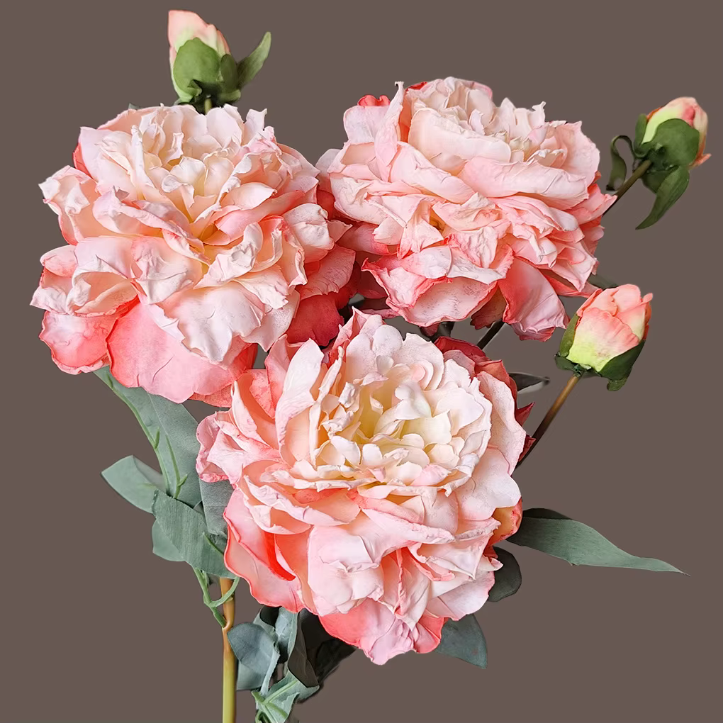 3 pièces de fleurs artificielles en soie de style européen vintage