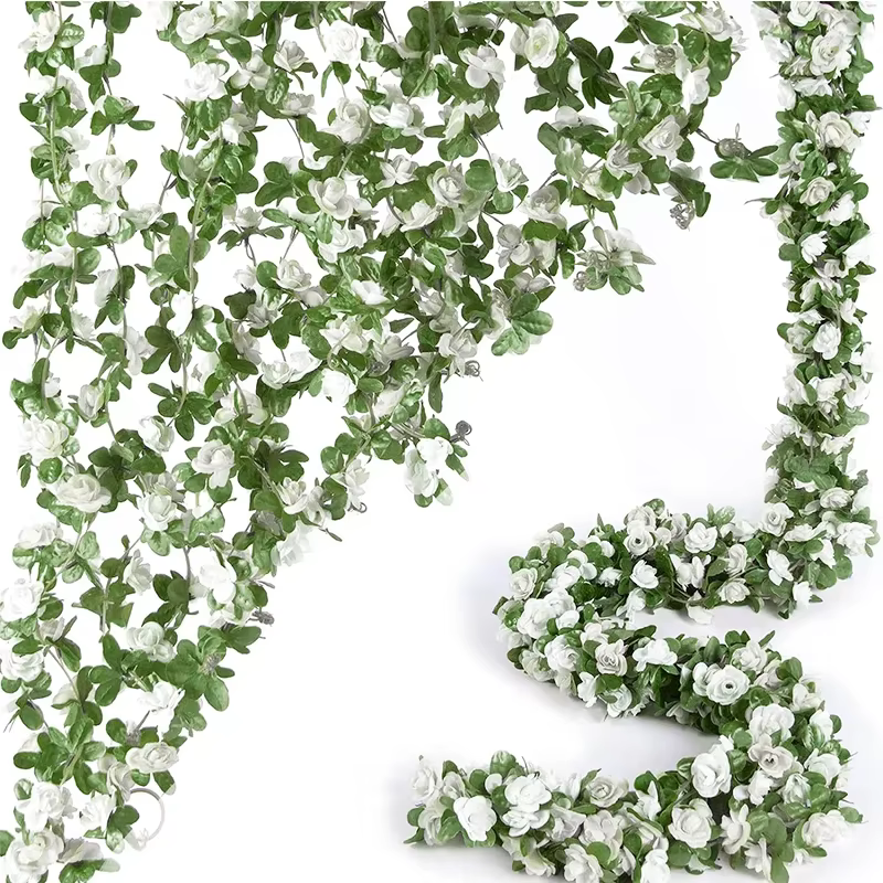 Guirlande de fleurs artificielles de vigne de Rose de 250cm