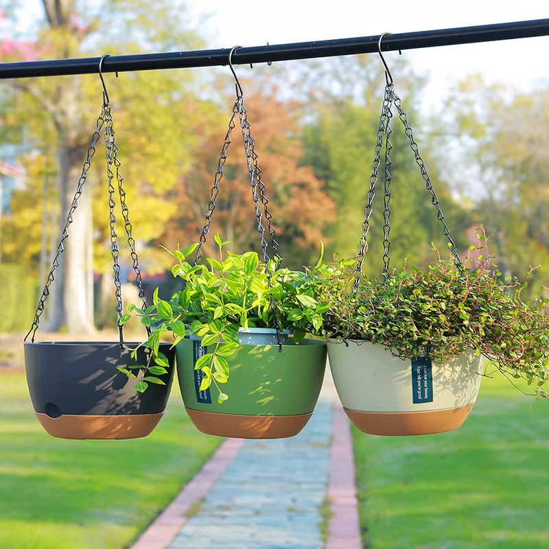 Pots d'arrosage auto-arrosage suspendus de qualité domestique