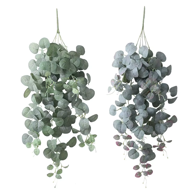 Plante artificielle d'eucalyptus en soie et rotin