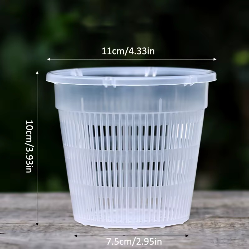 Lot de 6 pots à orchidées transparents avec trous de drainage