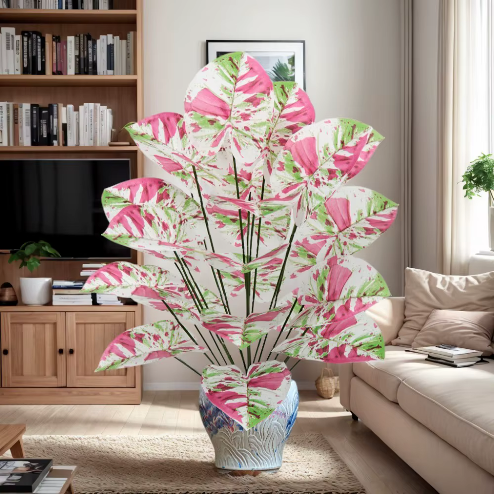 Feuilles d'alocasie artificielles colorées 55-80CM