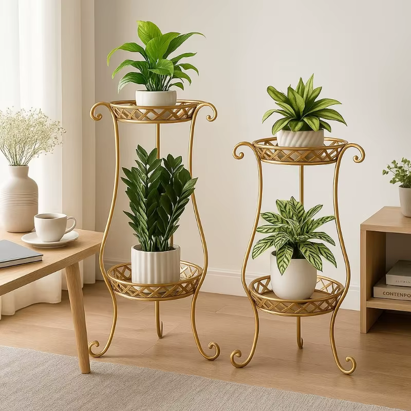 Étagère à plantes en fer sur pied