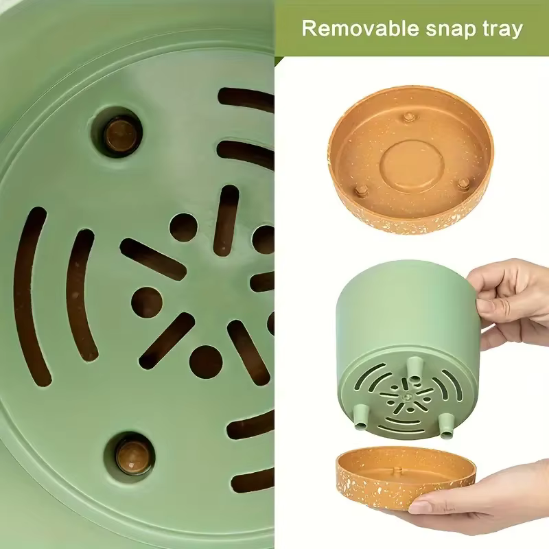 Paquet de 2, jardinières pour plantes d'intérieur avec trous de drainage et base amovible
