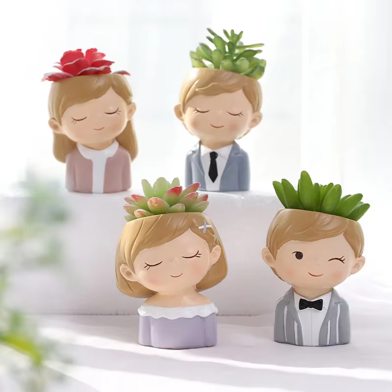 Mini jardinière de Couple pour plantes succulentes