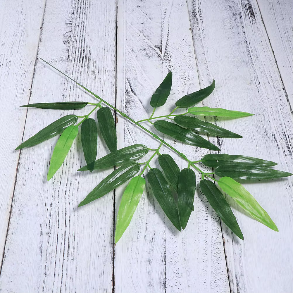 100 pièces plantes vertes feuilles de bambou branche décorative artificielle cadre de porte décoration fils exposés pour l'artisanat