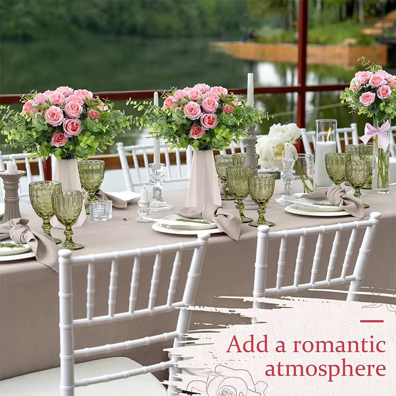 Bouquet de roses artificielles en soie