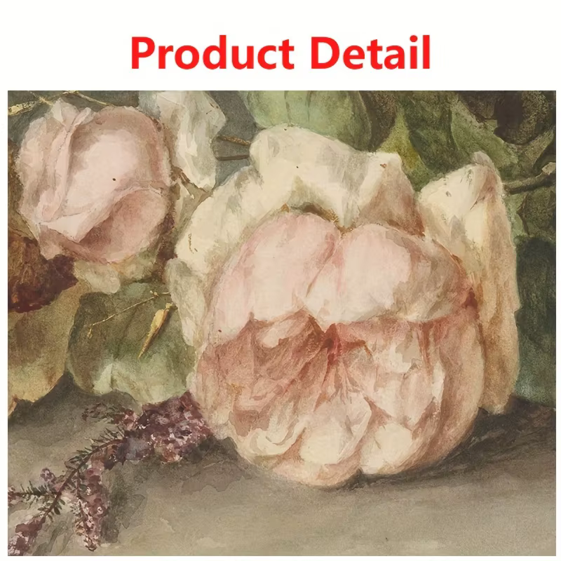 Peinture sur toile à l'huile de pivoines de fleurs vintage