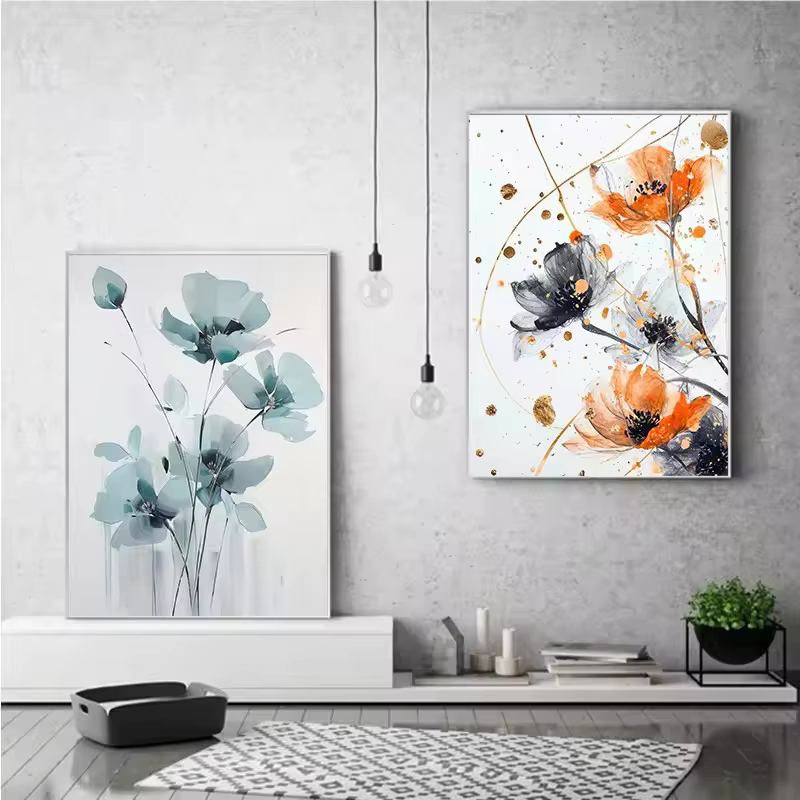 Affiche d'art aquarelle belle fleur nature morte