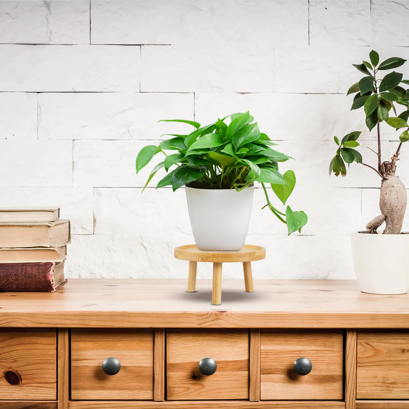 Support pour pot de fleurs en bois