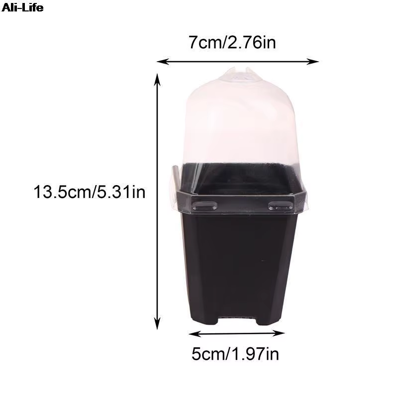 Petit pot de fleur carré avec humidité