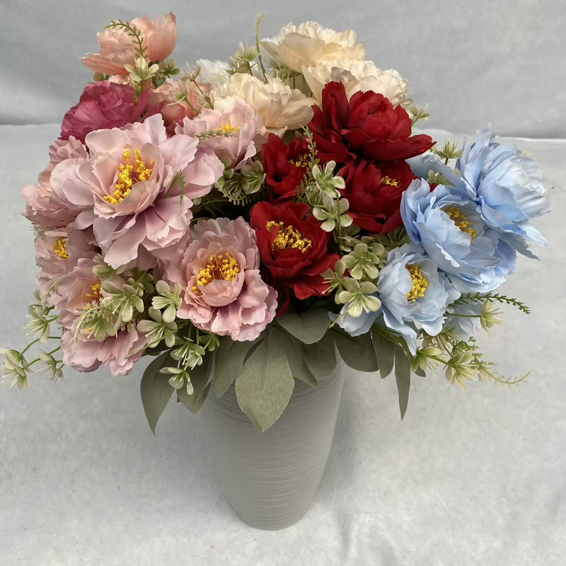 Bouquet de pivoines artificielles à 6 têtes