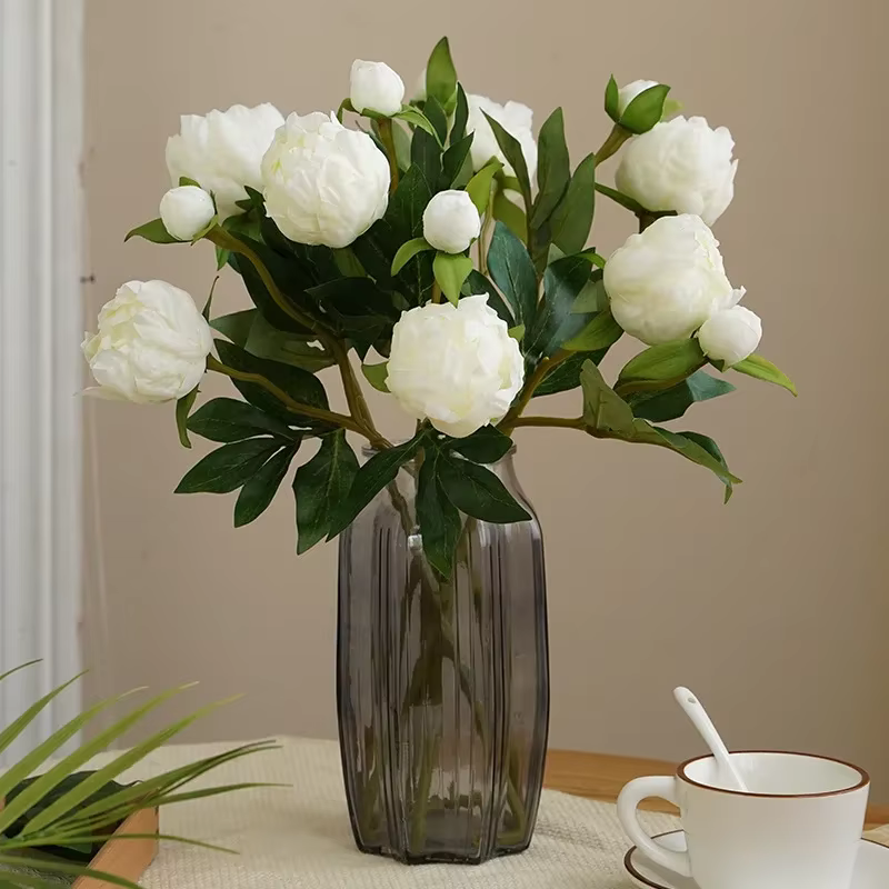 Arrangement artistique maison fête décembre Style européen simulé pivoine Mini fausse fleur artificielle rétro petite fleur de soie de pivoine ou