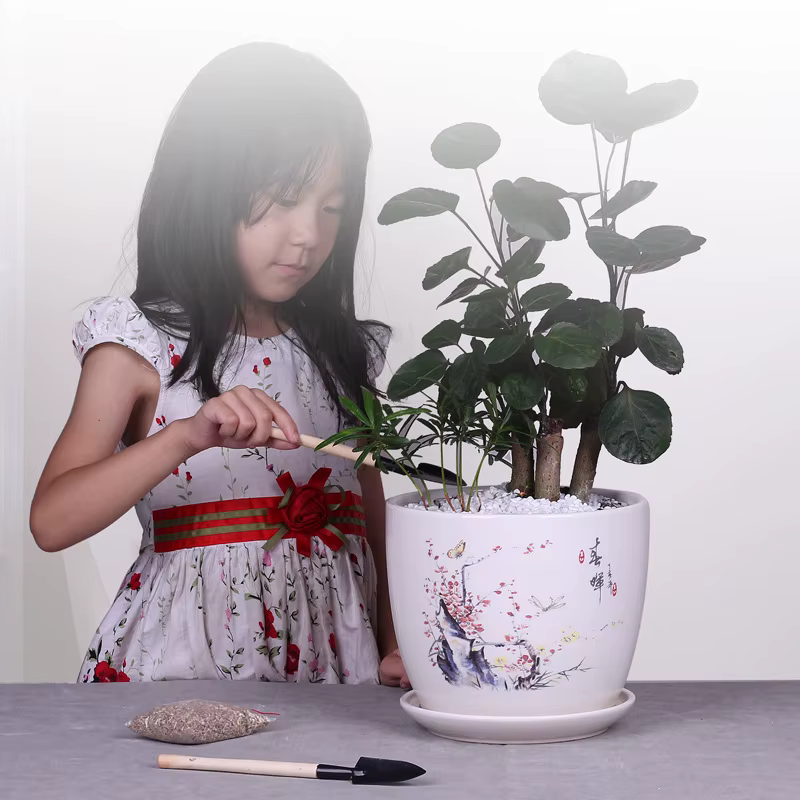 Chine Jingdezhen-Pot de fleur en céramique vintage