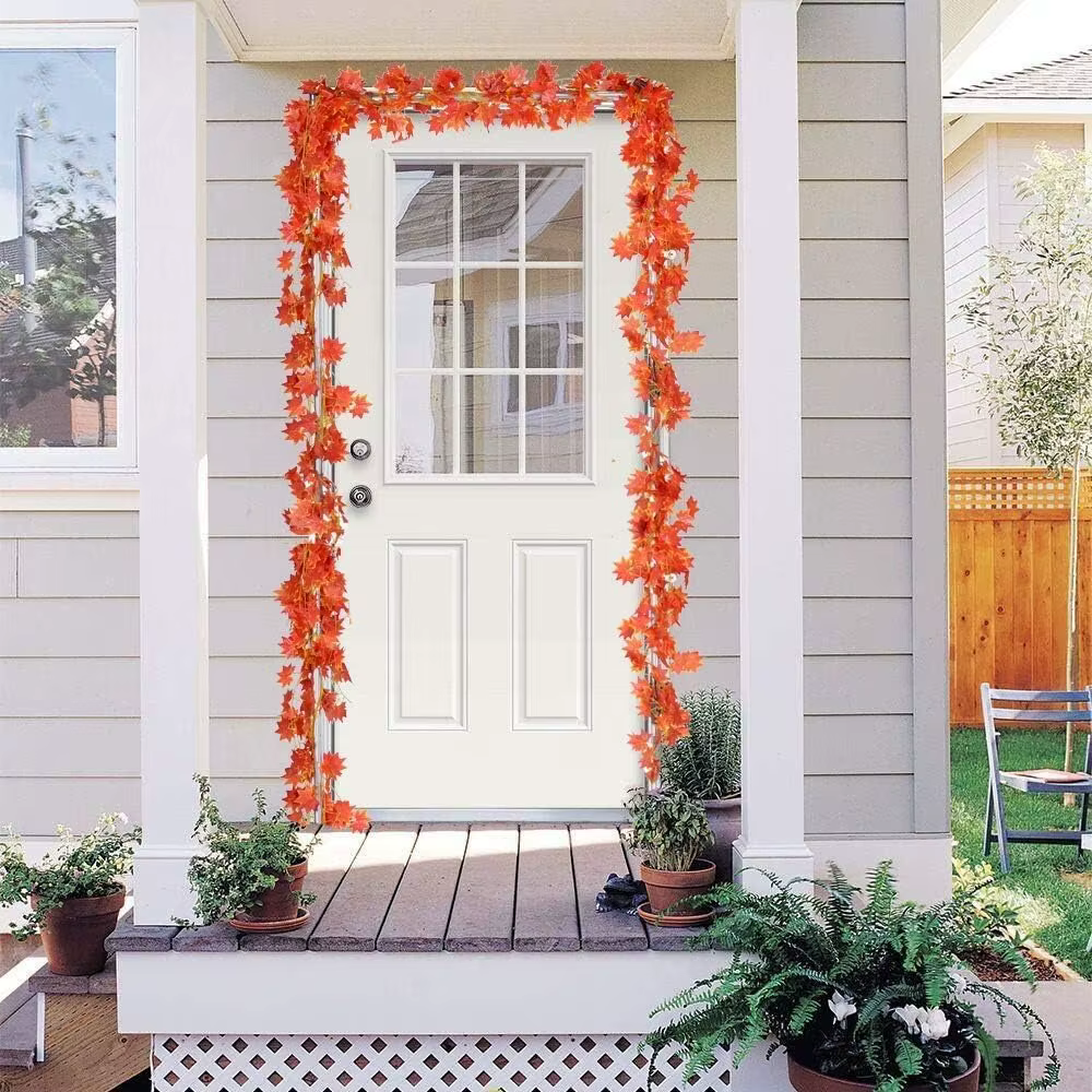 Guirlande de feuilles d'érable artificielles d'automne