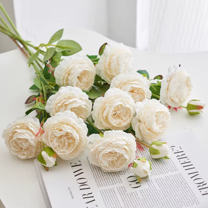 InjRose-Bouquet de Fleurs Artificielles Roses