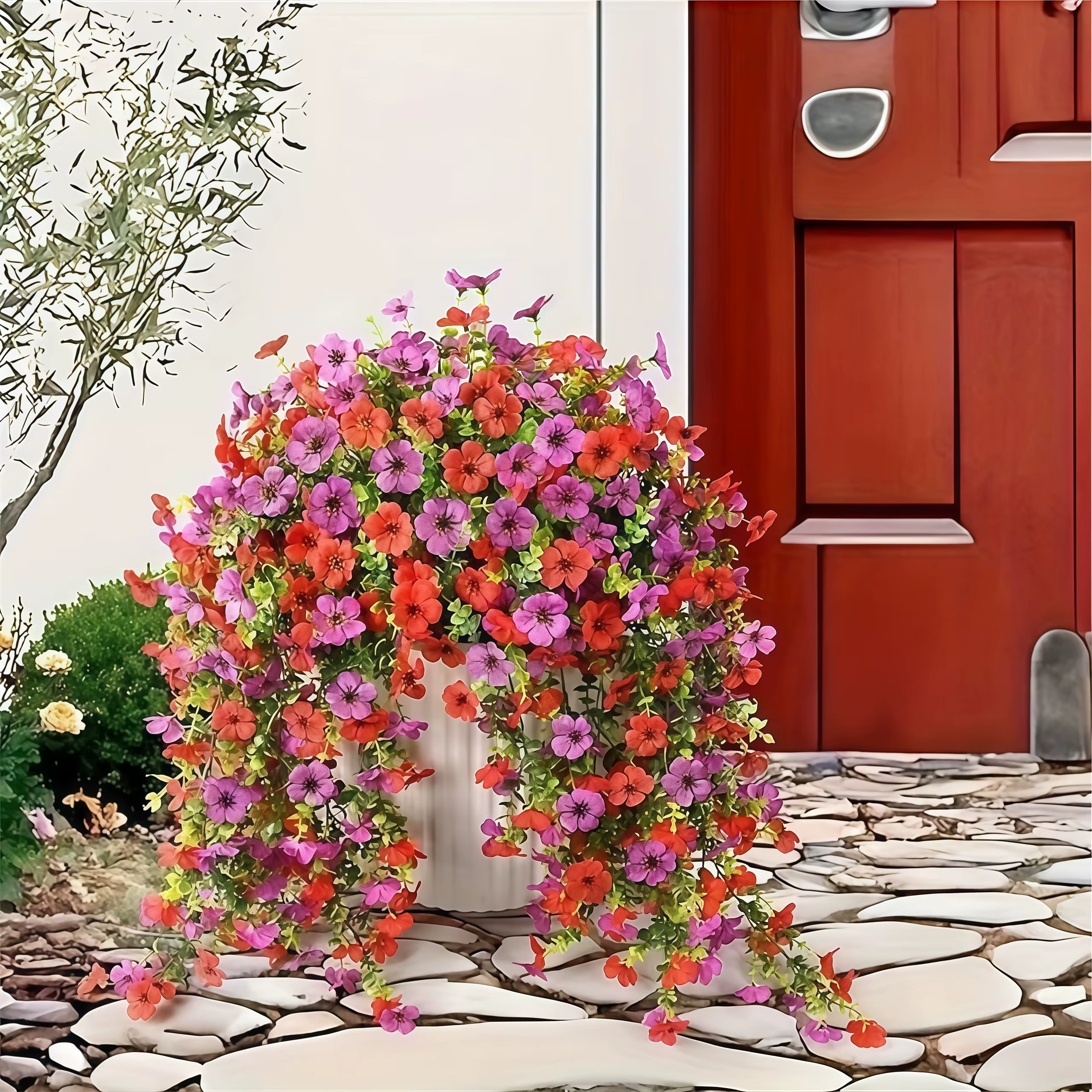 Fleurs artificielles simulées d'eucalyptus