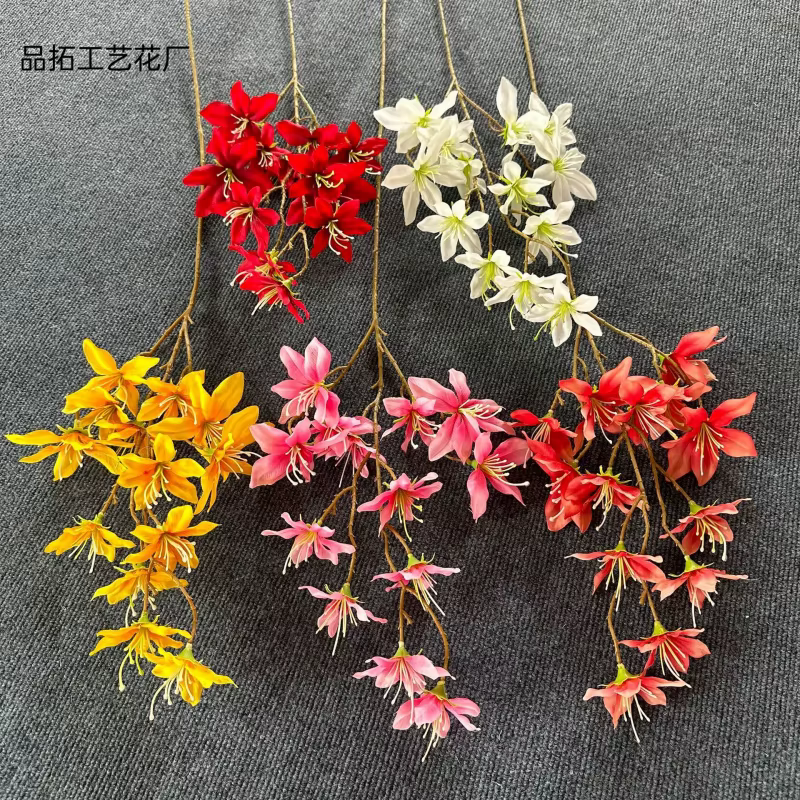 10pcs Fleur de Magnolia Artificielle Avec Tige Longue 13 Têtes Yulan Blossom Arbre Branche
