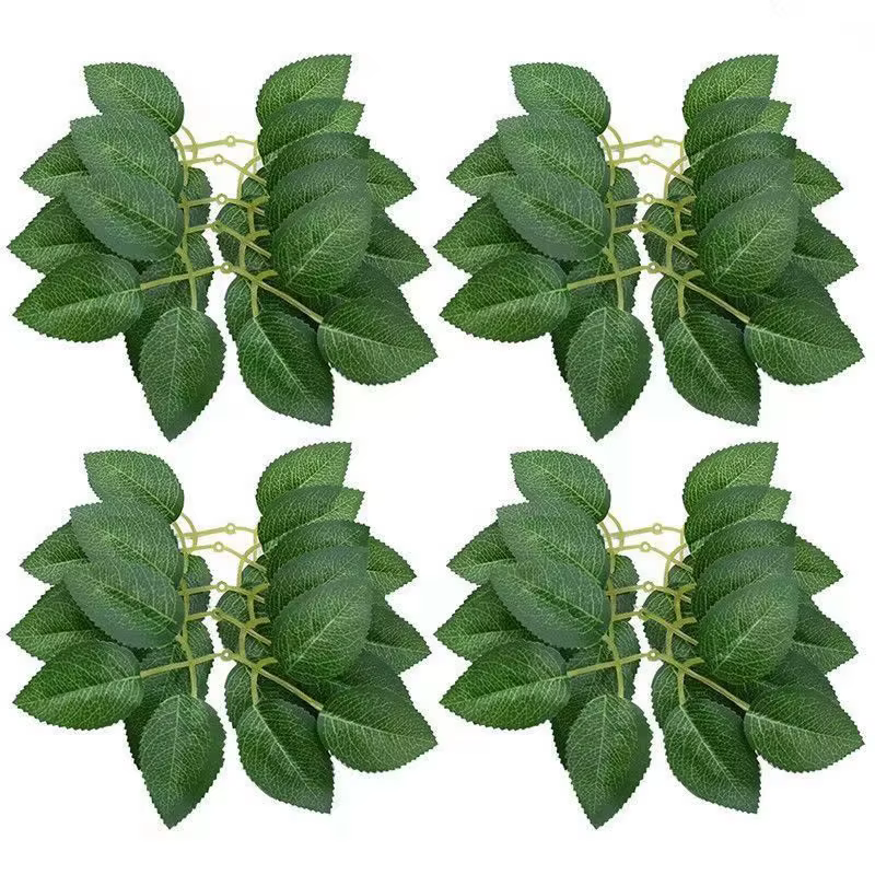 Feuilles vertes en soie pour fleurs artificielles