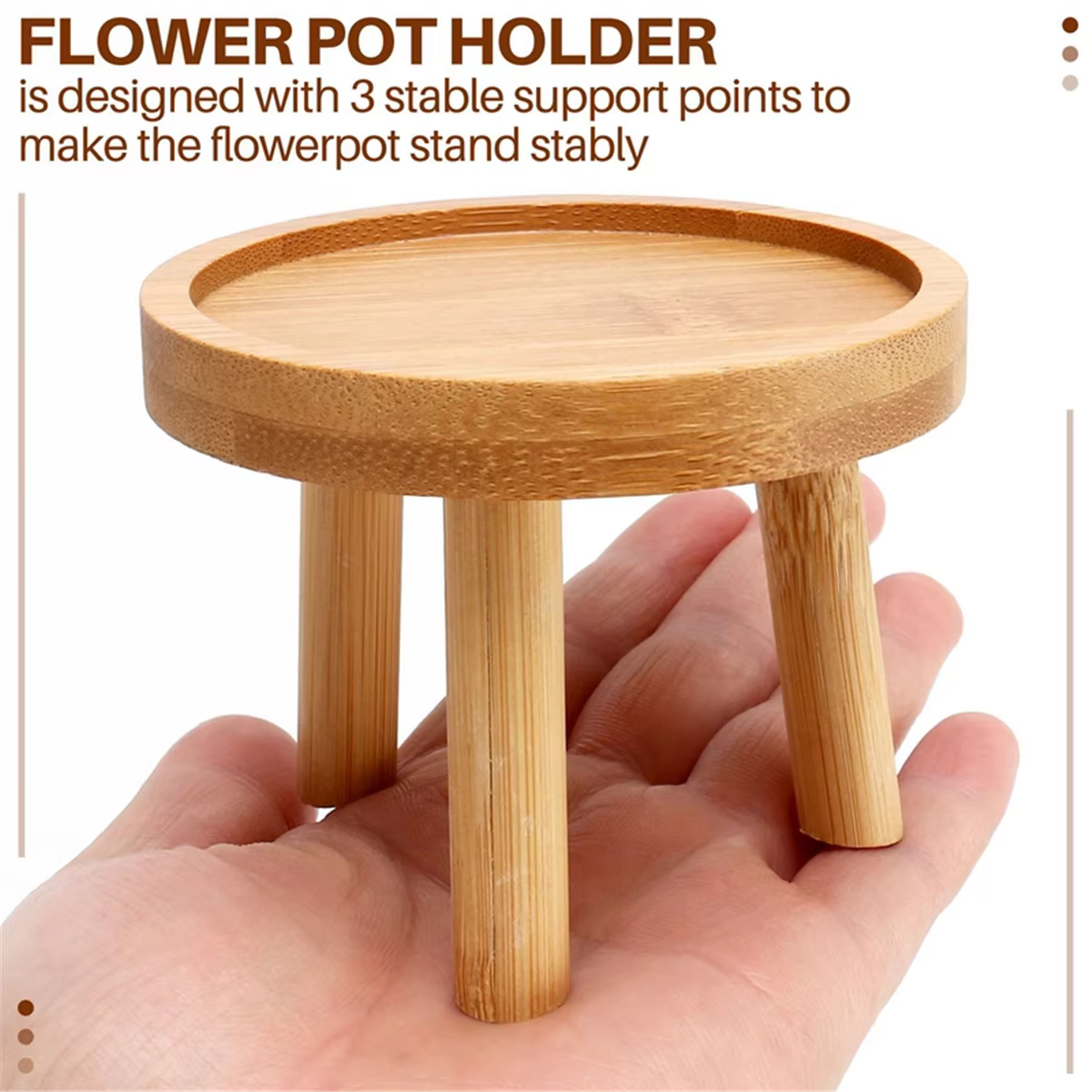Support de plante en bois pour intérieur et extérieur