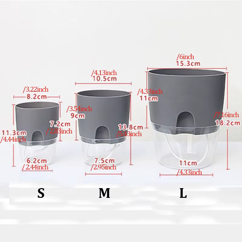 5 pots auto-arrosants, pots à fleurs à absorption d'eau