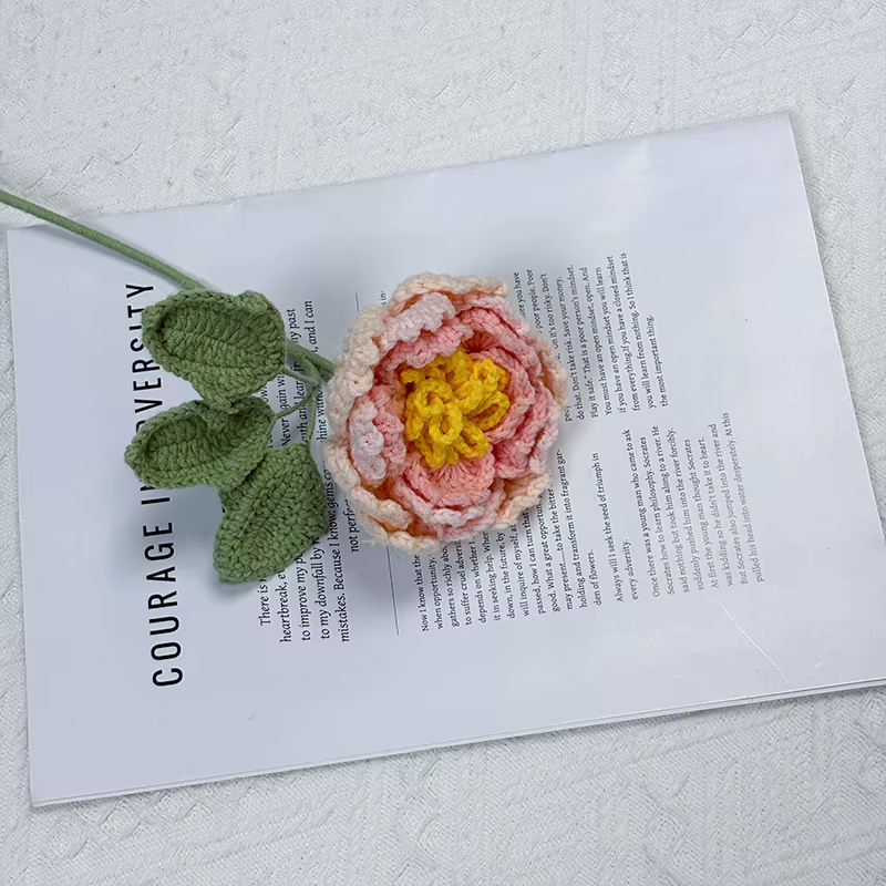 Fleur de pivoine au crochet