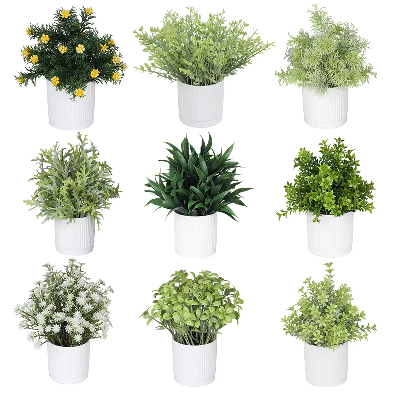 Plantes vertes bonsaï simulées