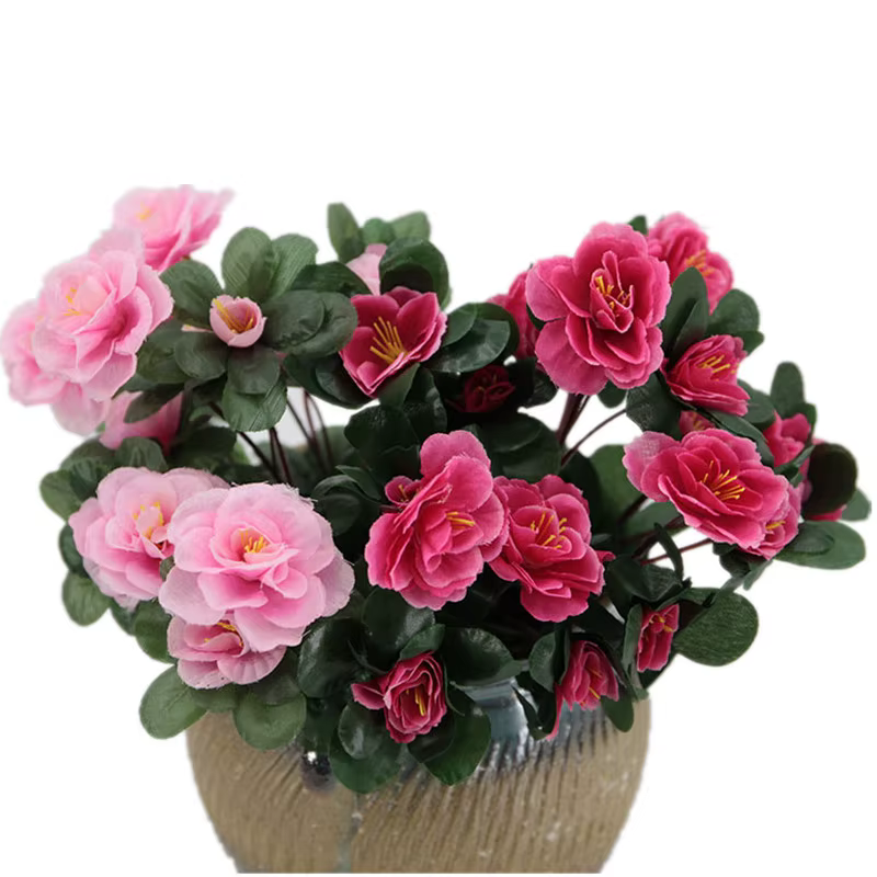 Bouquet de fleurs d'azalée artificielles, 21 têtes, injRhododendron, 10 pièces