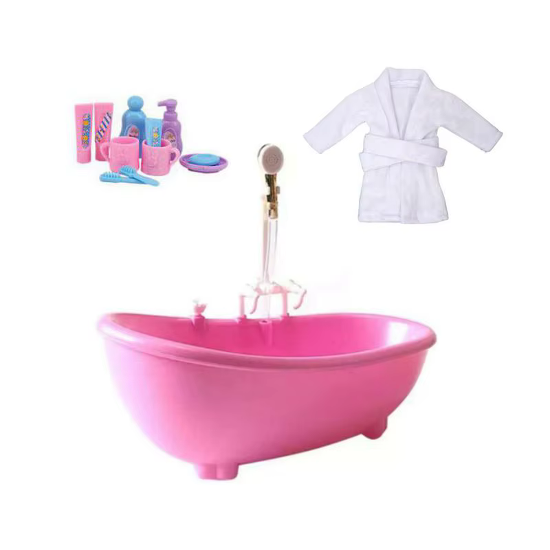 Ensemble de salle de bain pour poupées, meubles miniatures pour maison de poupée, mini baignoire, jouet électrique, jeu de bain, jouet DIY