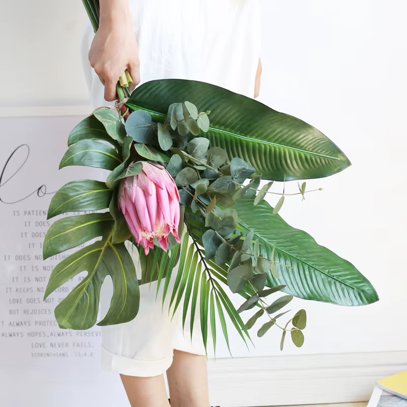 Feuilles de palmier artificielles tropicales Monstera Kwai