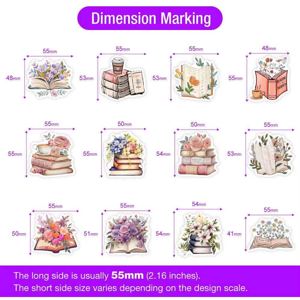 Livre esthétique aquarelle avec autocollants de fleurs
