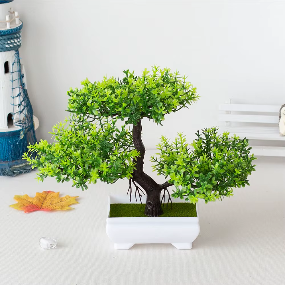 Plantes artificielles décoration bonsaï en Pot petit Pot d'arbre fausse plante en Pot zen jardin ornements Table maison