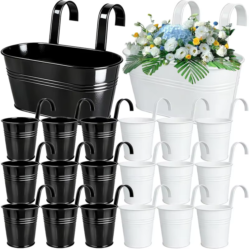 Pot de fleurs suspendu en fer pour balcon et jardin