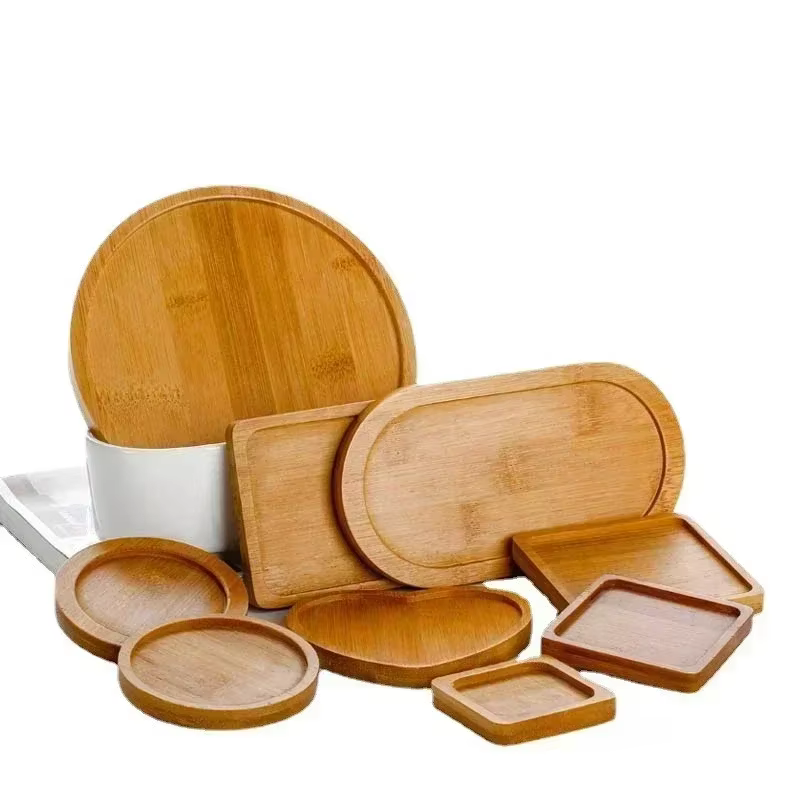 Plateau multi-bambou, soucoupe en bois