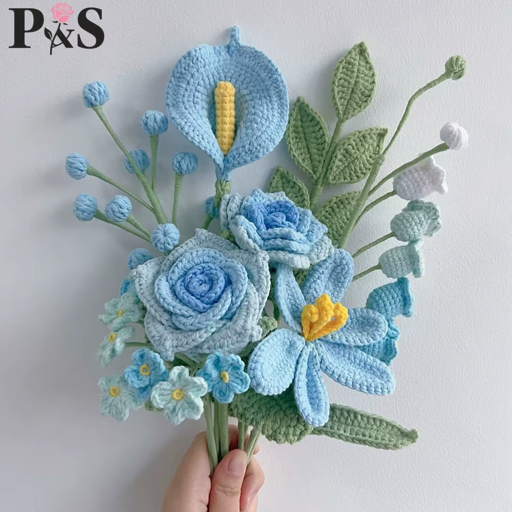 Bouquet de fleurs vertes au Crochet