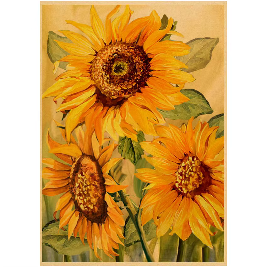 Affiches de peinture à l'huile tournesol