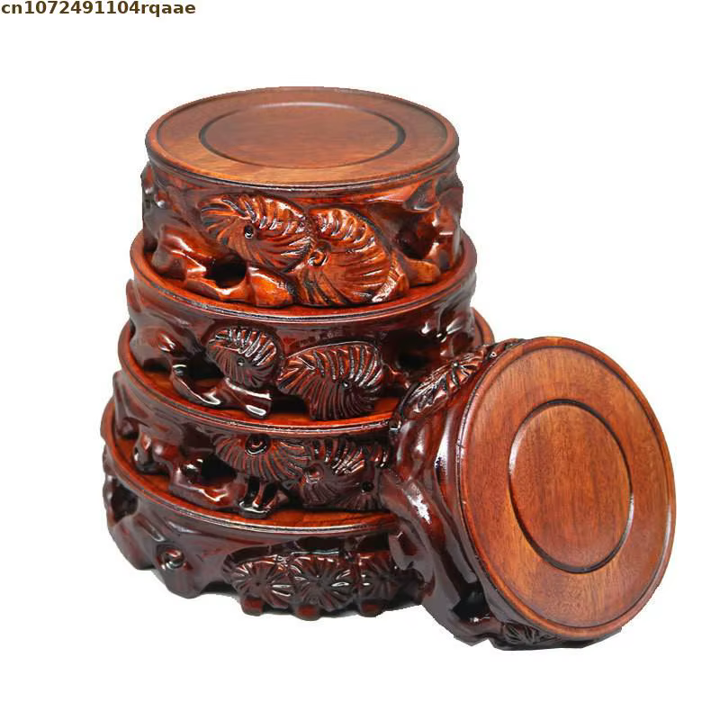 Base ronde en bois massif (8-30cm de diamètre intérieur) pour support de plantes